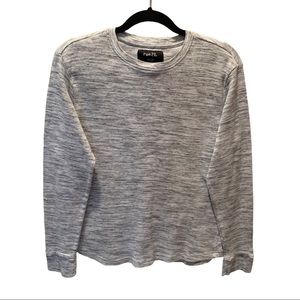 Heather Grey Thermal Crewneck Long Sleeve Top